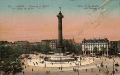 CPA Paris Places of the Basile and Colonne of July