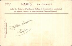 CPA Paris mientras que da un paseo el jardin del Louvre Tileries