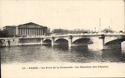 CPA Paris the Bridge of the Harmony the House of Commons Eiffel Tower