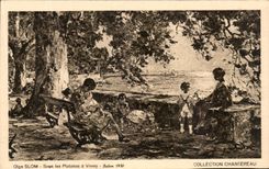 CPA Olga Slom Under the Plane trees has Vevey Salon 1930 Chantereau