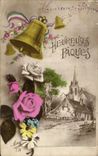 CPA Heureuses Paques Cloche