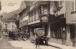 CPA Main street Ribeauville Militaria hairy Soldiers