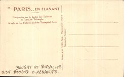 CPA Paris mientras que da un paseo la opinion sobre el jardin de Tileries y de Arc De Triomphe Yvon