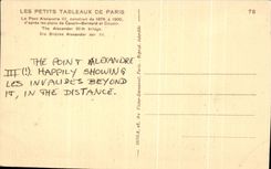 CPA Les Petits Tableaux De Paris Le Pont Alexandre III