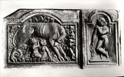 CPA Wailfahrtsor Maria Saal Relief Aus Virunum Darstellend Wolfin Romus et Remus