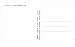 CPA Alger Notre Dame d'Afrique Algerie 