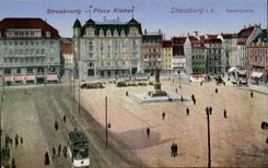 CPA Strasbourg Places kleber Tramway