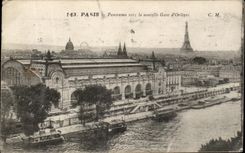 CPA Paris Panorama towards the new Station of Orleans Eiffel Tower