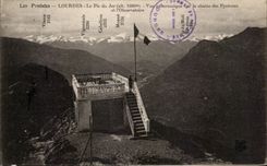 CPA the Pyrenees Lourdes the Peak of Jer Panoramic View the Chain of the Pyrenees