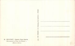 CPA Belfort Public garden Jean Jaures monument the Stone Age