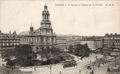 CPA Paris the Public garden And the Church Of the Trinity
