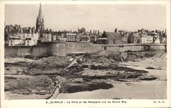 St Malo de CPA la ciudad y las paredes vistas de bahia grande