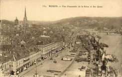 CPA Rouen Overall picture of the Seine of the Quays Boats