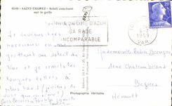 CPSM Saint Tropez Setting Sun On the Gulf