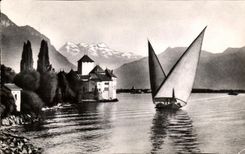 CPSM Lac Leman Chateau De Chillon Et La Dent Du Midi Bateau