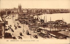 CPA Bordeaux the Quays Louis XVIII Boats