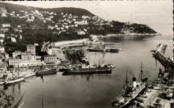 Entrada de CPSM Niza del puerto y de los barcos del boro del montaje