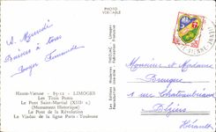 CPSM alta Viena Limoges tres puentes el santo del puente marcial el puente del viaducto Paris Toulouse de la revolucion