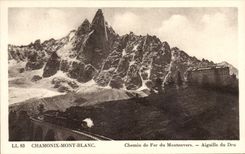 CPA Chamonix Mont Blanc Chemin de Fer du Montenvers Aiguille du Dru