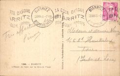 CPA Biarritz L'Heure du bain sur la Grande Plage