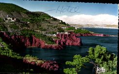 CPSM the Dimension of Azure the Road Of the Gold Cornice Creeks De Theoule And Cannes Seen Of the Collar Of Esquillon