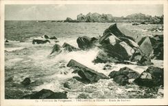 CPA Environs De Plougasnon Tregastel Le Diben Etude De Rochers