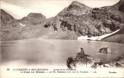 CPA L'Oursiere et Belledonne Ascension de Belledonne Le Grand Lac Domenon Le Pic Domenon