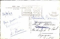 CPSM Lyon La Basilique Notre Dame de Fourviere et la Ville