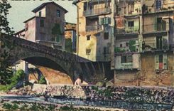 CPA Francia suave dimensiona las casas azules de Sospel Vieilles en Bevera