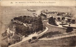 CPA Biarritz Le Rocher de la Vierge vu du Semaphore