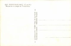 CPA Perros Guirec Road the Beach De Trestraou