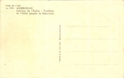 CPA Interior Ambronay of the Church Tomb of the Jacques Abbot of mauvoisin