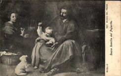 CPA Murillo Sacro Familia del Pajarito Museo del Prado