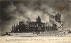 CPA European War the Crime of Rheims the Militaria Cathedral