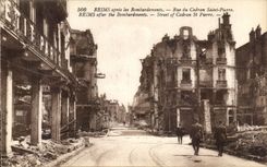 CPA Rheims after the Bombardments Street of the Dial Militaria Saint Pierre