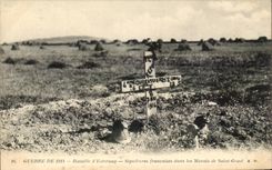 CPA War Of Battle D' Esternay French Burials In the Marshes Of Saint Hinge
