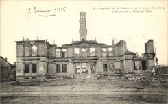 CPA Balaille De La Marne Laheyourt Hotel De Ville Militaria