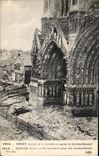 CPA Rheims Gate of the Cathedral after the Militaria bombardment