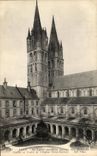CPA Caen Le Lycee Ancienne abbaye aux hommes cloitre et tours de l'eglise Saint Etienne