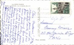 CPA the Dimension Of Cannes Azure the Small cross the night