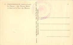 CPA Chenonceaux el ala Thomas Bohier del castillo y detalle de la torre de las marcas