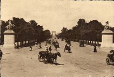 CPA Paris horses of Marly Elysees Fields Arc de Triomphe