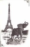 REPRO Paris D'Autrefois La Tour Eiffel Elephant