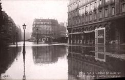 CPA Paris Crue de la Seine Rue St Lazare Hotel Terminus