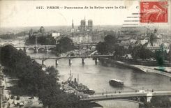 CPA panoramico Paris Of el Seine hacia el ISCED Notre Dame