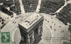 CPA Paris Panorama de l'Arc de Triomphe de l'Etoile Pris en ballon