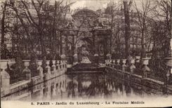 CPA Paris Garden of Luxembourg the Medicis Fountain