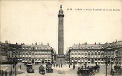 CPA Paris Places Vendome and the street Royale