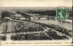 CPA Paris Panorama vers Passy Vue Generale de la Passerelle du Metropolitain Metro