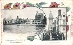 CPA Paris Fair Universal Foreign flags Quay of the Nations